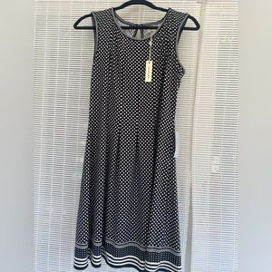NWT size L black and white pleated patterned dress; Nordstrom Rack/Max Studio
